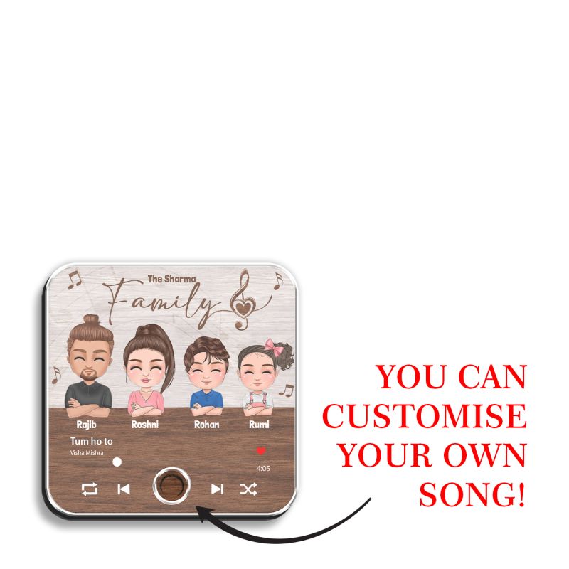 Personalized Family Cartoon Musical Fridge Magnet